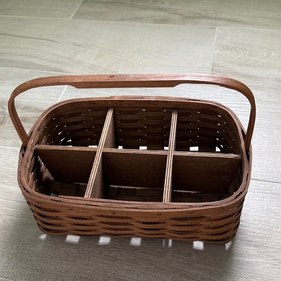 Longaberger or Bradford Basket Utensil Picnic Caddy Basket.